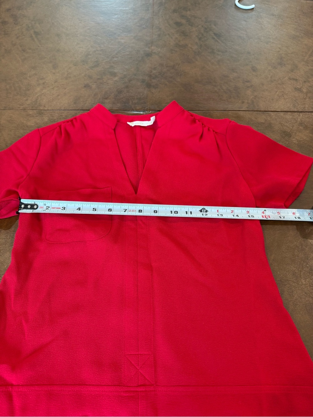 Lush Bright Red Short Sleeve V-Neck Women's Shift Dress XS - Picture 5 of 6